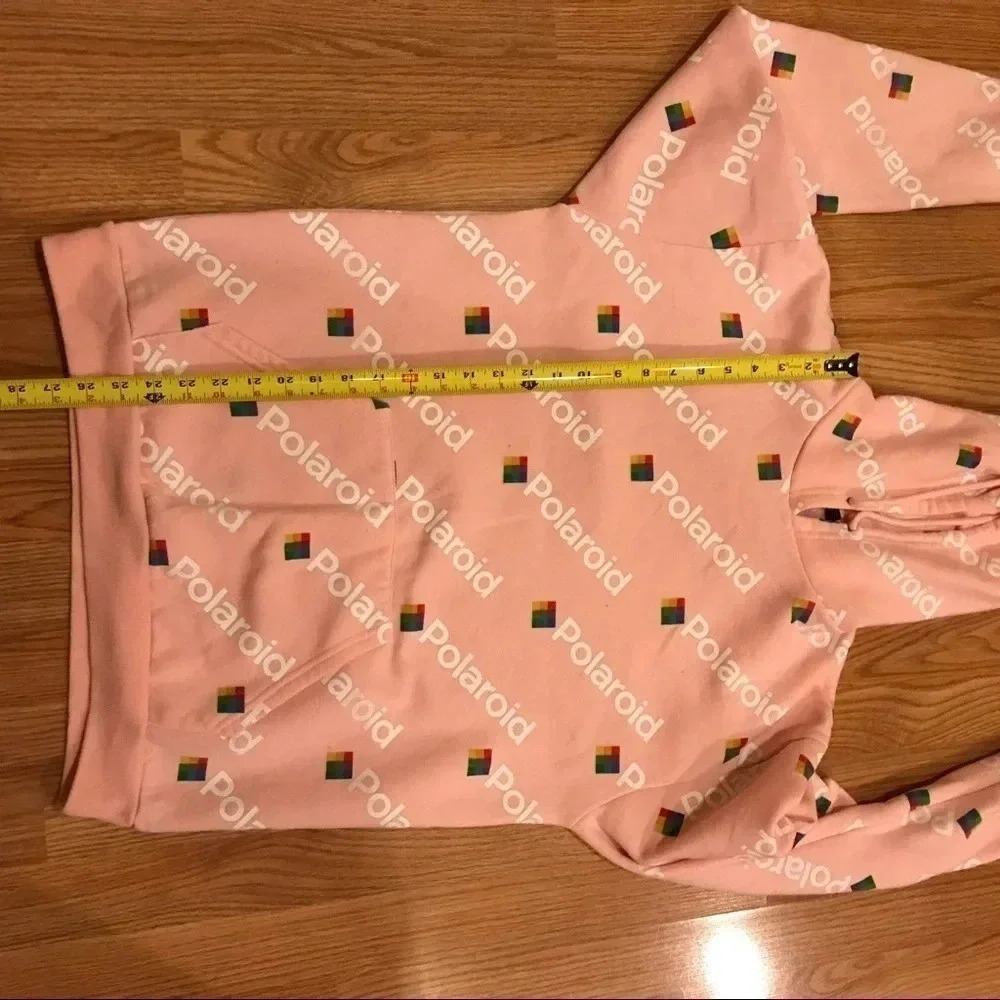 Polaroid Brand Women's Pink Logo Hoodie Sweatshirt Size Medium - Picture 8 of 9